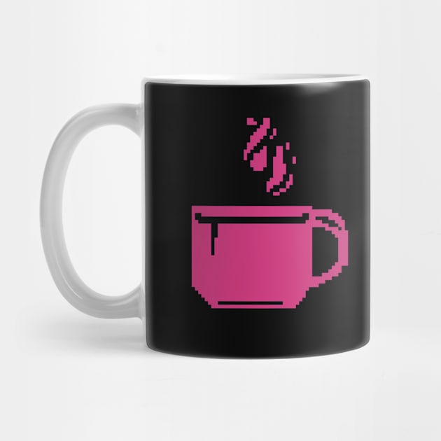 Pink Coffee cup pixel art by Xatutik-Art